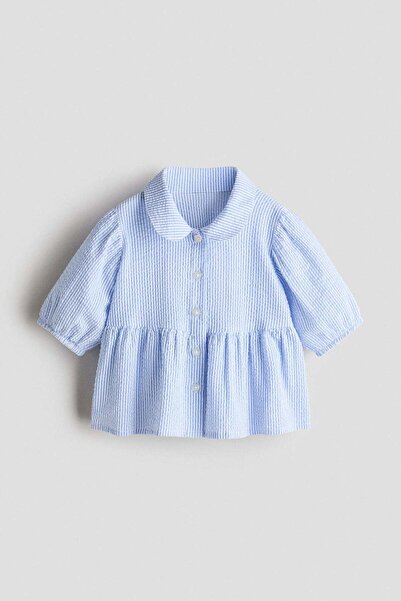 H&M بلوزة قطن مزينة بريش
