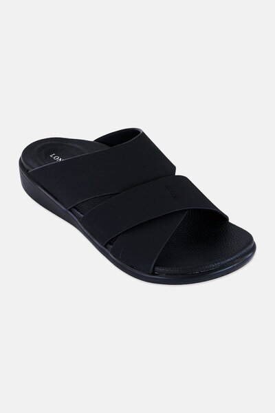 London Fog Men Slip On Arabic Sandals, Black