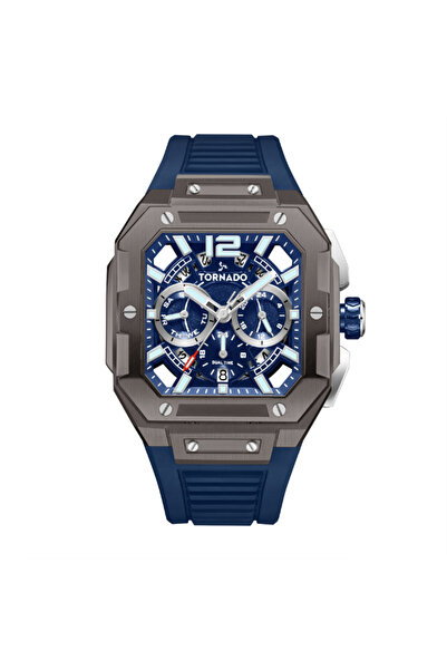 Tornado Men's Multi Function Blue Dial Watch - T26101-XFNN