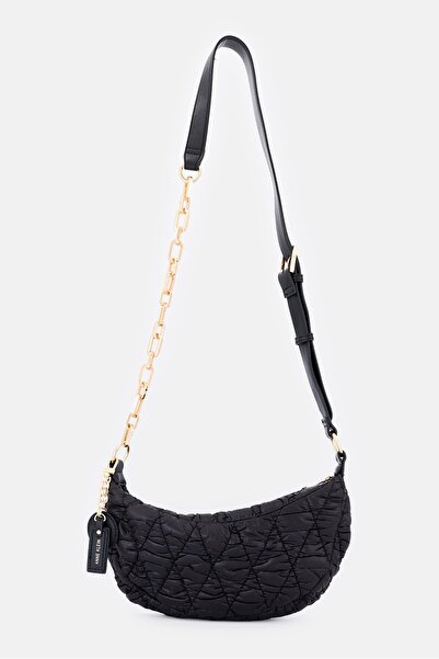 Anne Klein Women Quilted Half Moon Cross Body Bag, Black