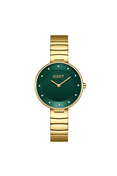 ECSTACY Women's Analog Gold Dial Watch - E25504-GBGG