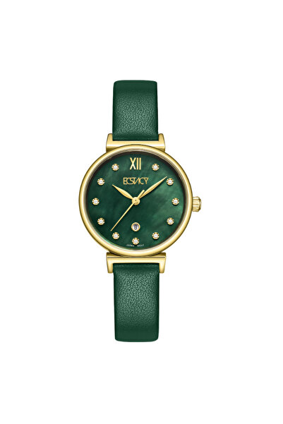 ECSTACY Women's Analog MOP Green Dial Watch - E25507-GLGMG