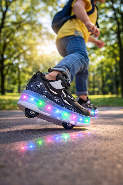 ROCKY IŞIKLI PATENLİ & KAYKAY ÇOCUK AYAKKABISI TEKERLEKLİ SPOR SNEAKER UNİSEX