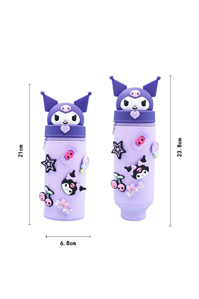 Choice 1PCS PURPLE 1PCS Cartoon Silicone large capacity Retractable Pencil Ca...