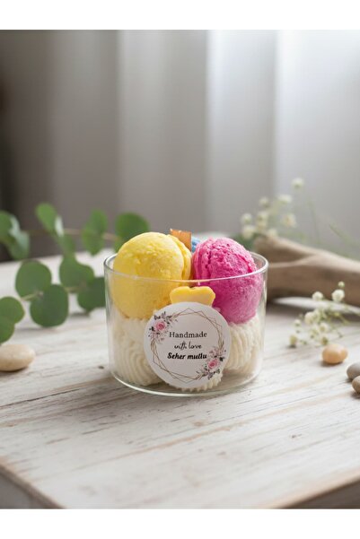 Macaron Kavanoz Kokulu Mum