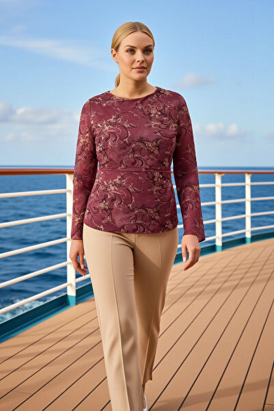 BENERLY Γυναικεία μπλούζα μεγάλου μεγέθους με λαιμόκοψη σκάφος, μακρυμάνικη, ...