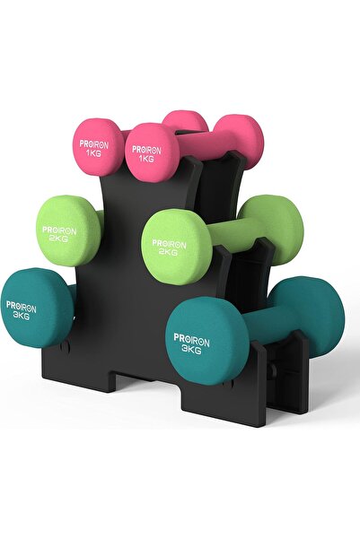 PROIRON Neoprene Dumbbells Weights Exercise & Fitness Dumbbells in 1kg 1.5kg ...