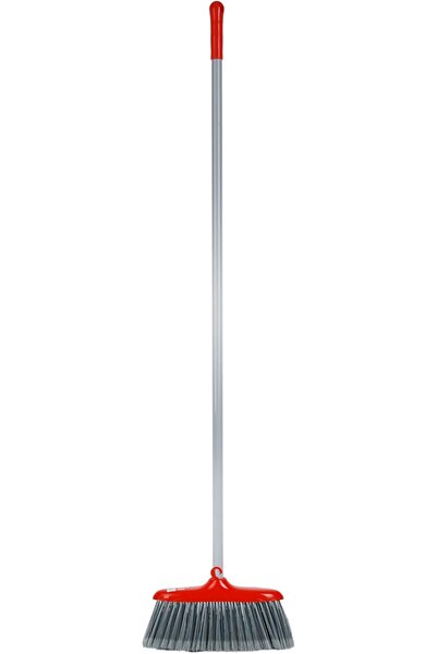 DELCASA DC3369 Floor Broom with a Metal Stick, Red/Black