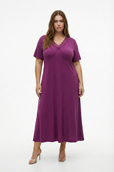 Elisho Lace Detailed Bamboo Flared Skirt Dress