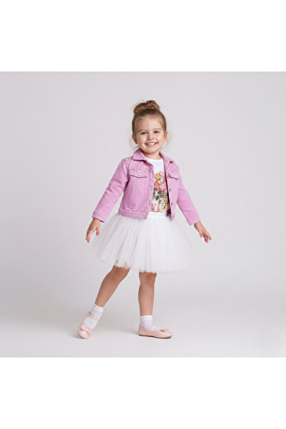 Coolimino Pearl Jacket Tutu Tulle Single Girls' Three-Piece Suit