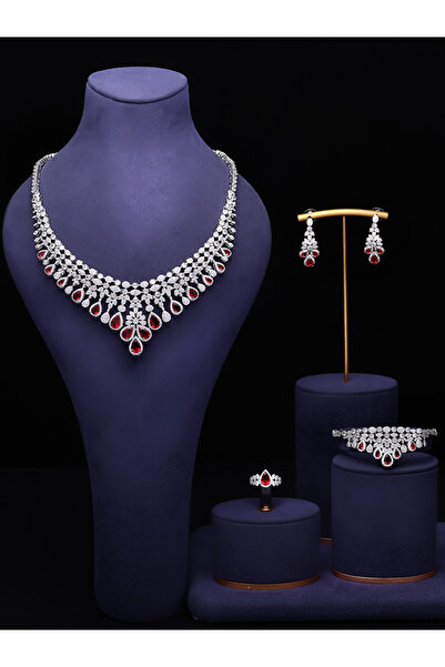 jewelrystore Dubai AAA Cubic Zirconia Jewelry Set 4 Pieces Bridal Wedding Jew...