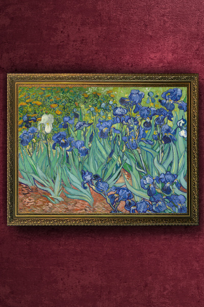 FurelArt Süsen Çiçekleri - İrisler - Irises Tablosu - Van Gogh - Vintage Dese...