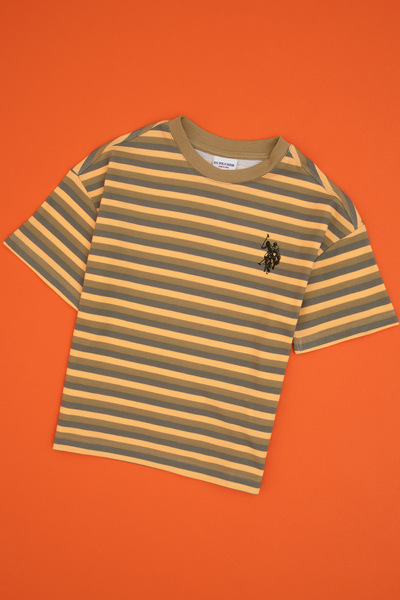 U.S. Polo Assn. Boy's Khaki Crew Neck T-Shirt 50325183-Vr027