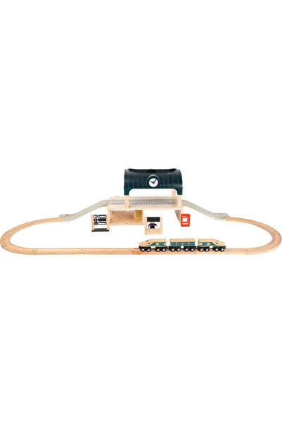 Small Foot Circuit Staţie de tren din lemn FSC®, Small Foot, cu accesorii, 3 ...