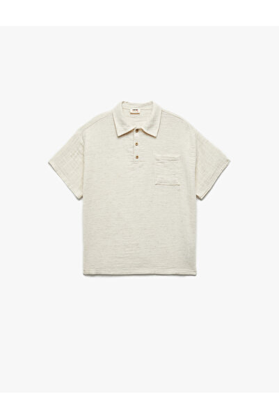 Koton Памучна риза с един джоб, копчета и къси ръкави