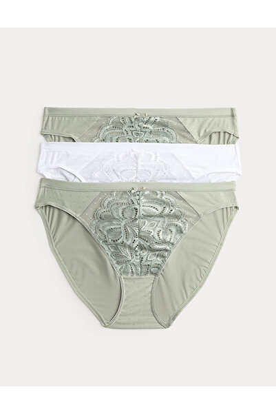 Marks & Spencer 3'lü Amelia Dantelli Yüksek Bel Külot