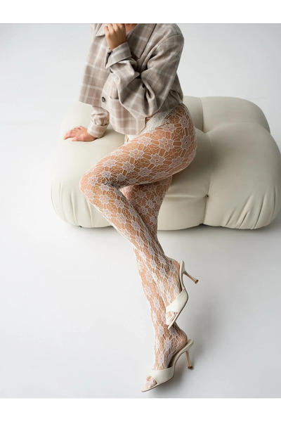 LAVİNİA Lace Floral Pattern Lolita Women Pantyhose