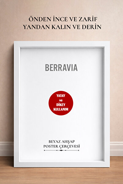 BERRAVIA Kalın Doğal Ahşap Çerçeveli Poster Çerçeve, Boş Çerçeve, Kalın Çerçe...