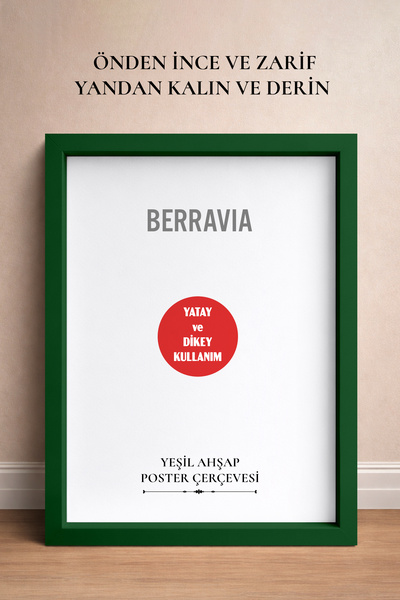 BERRAVIA Kalın Doğal Ahşap Çerçeveli Poster Çerçeve, Boş Çerçeve, Kalın Çerçe...