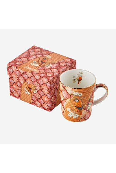 CHIARA ALESSI Golden Serenade Orange Porcelain Mug 330 ml
