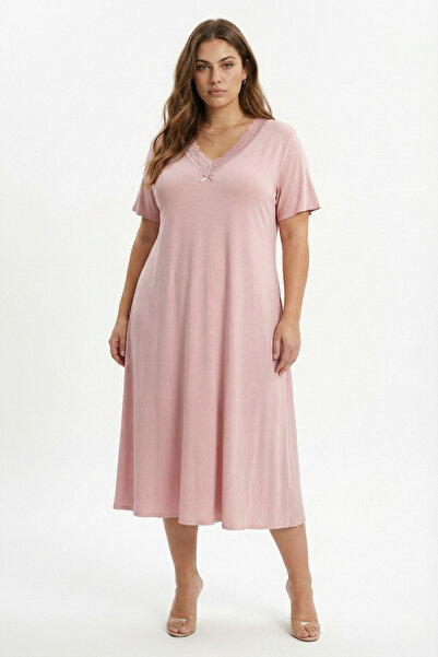 Elisho Lace Detailed Bamboo Flared Skirt Dress
