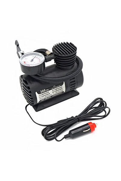 Epilons Mini compresor de aer negru cu corp din plastic
