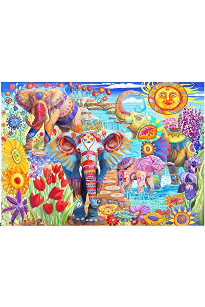 Bluebird Puzzle 2000 piese - Elephants in the Garden (Bluebird-Puzzle-F-90015)