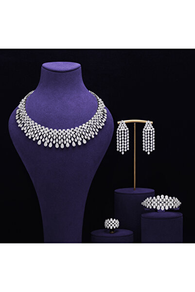 JEWELRY Trendy Fashion 4PCS Luxury Waterdrop Wedding Party Dubai Bridal Sets