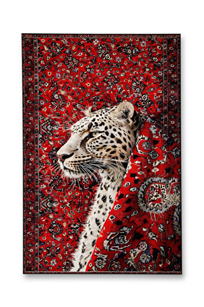 Rugs Modern Halı MOSSO Yeşil Tema Çiçek ve Çita Figür Desenli Dokuma Taban Mo...