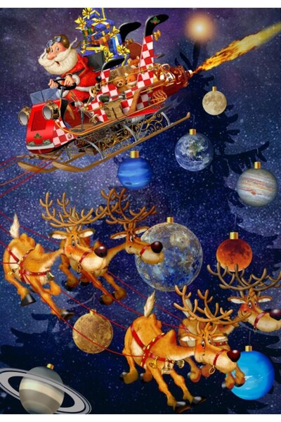 Bluebird Puzzle 1000 piese Puzzle - Francois Ruyer: Santa Claus is arriving!