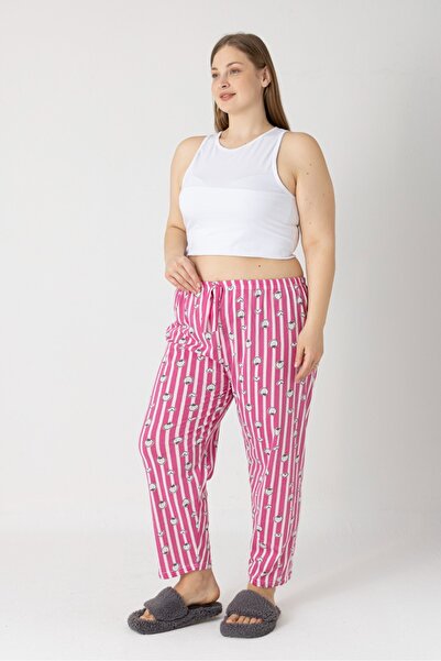 LOTTEBELLA بنطلون بيجامة مقاس كبير من قطن قطع مصنوع من قماش رقيق قابل للتنفس ...