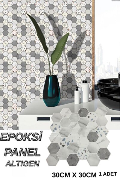 Renkli Duvarlar 30×30cm Hexagonal Spotted Epoxy 1 Piece 3D Adhesive Wall Cove...