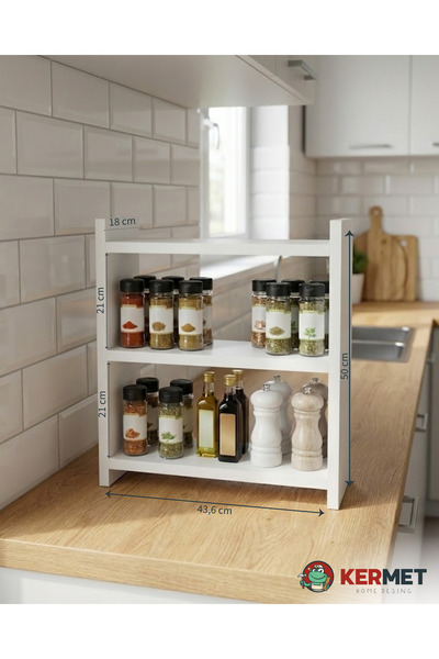 KermetHome Tezgah Üstü Baharatlık Rafı