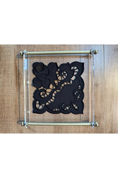 ZERNURA ÇEYİZ Siyah Dantel Kokteyl Peçetesi