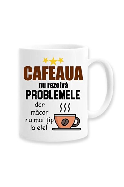 OEM Cană personalizată cu mesajul: „Cafeaua nu rezolvă problemele”