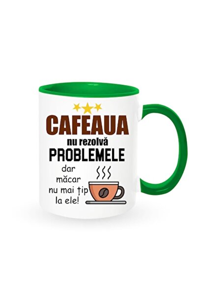 OEM Cană personalizată cu mesajul: „Cafeaua nu rezolvă problemele”