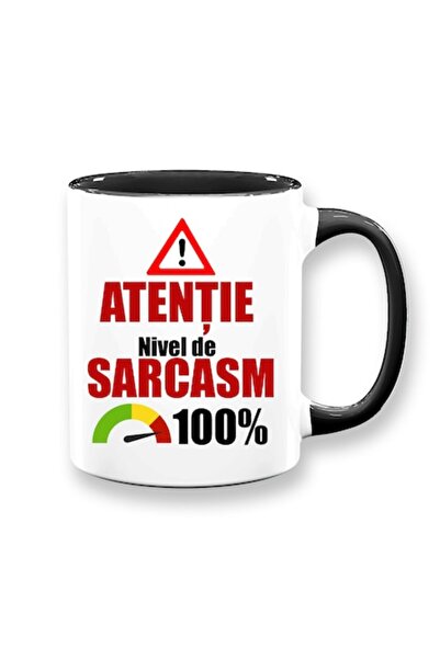 OEM Cană personalizată cu mesaj: „Atenție, nivel de sarcasm”