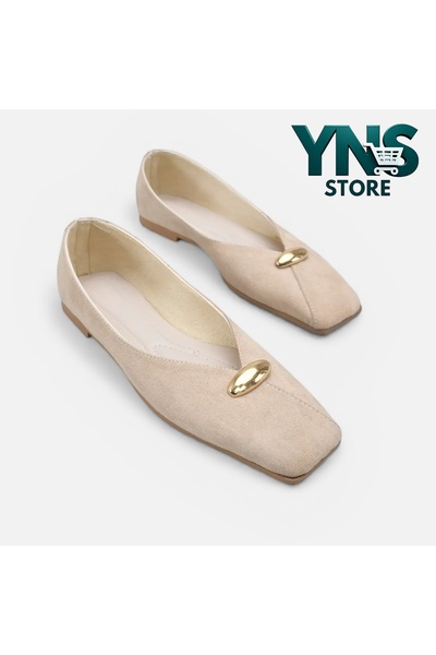 YNS STORE YNS balerini nubuck Bej detaliu la cataramă