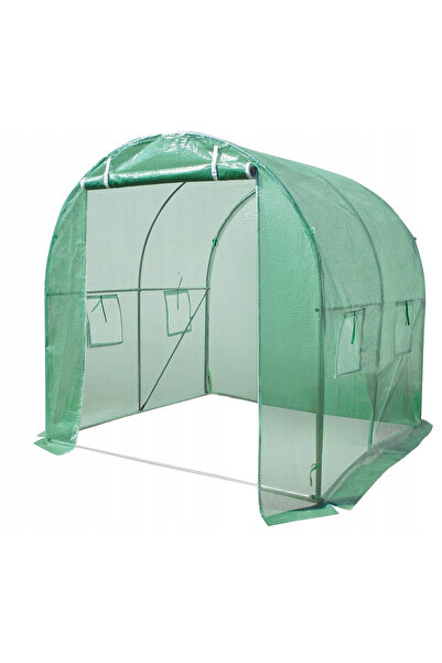 zola Градинска къщичка, метална конструкция, зелена, 4 прозореца, 2x2x2м, 4 к...