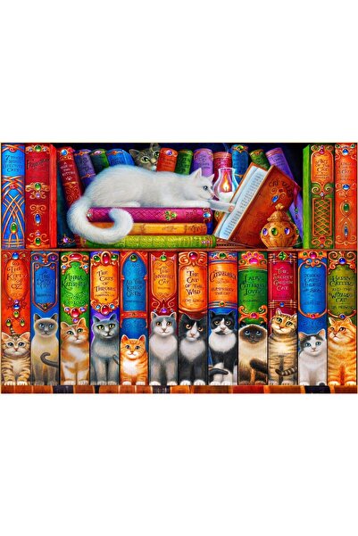 Bluebird Παζλ 1000 κομματιών - Βιβλιοθήκη με γάτες (Bluebird-Puzzle-F-90217)