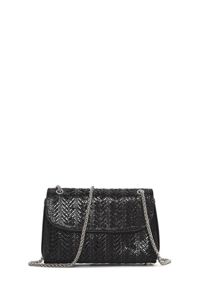 Derimod Women's Black Chain Strap Piece Stoned Mini Evening Dress Bag 26Pbd29...