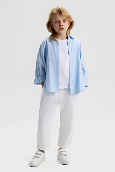 nk kids Момичешка риза с папийонка, синя 31539