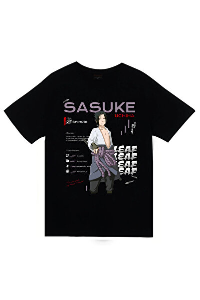fame-stoned Naruto - Sasuke Uchiha - Anime με τύπωμα Unisex 100% βαμβακερό μα...