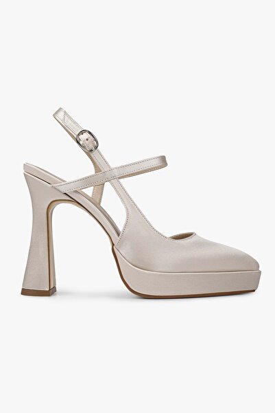 Shoeberry Women's Livia Ten Satin Platform Heeled Shoes