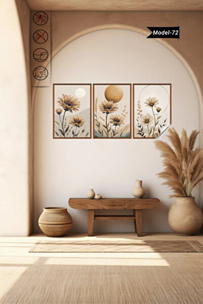 Akıllı Kağıt Statik Tutunma Özellikli Tablo - Poster Çiçek (Model- 72)