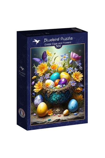 Bluebird Puzzle 500 piese - Easter Eggs and Flowers (Bluebird-Puzzle-F-90956)