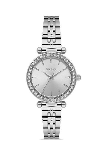 Welar Wel2509-5 Silver Color Steel with Stone Elegant Stylish Women Wrist Wat...