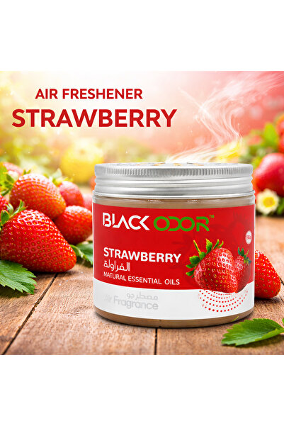 Black Odor Strawberry Air Freshener Jar with Natural Essential Oils for Car H...