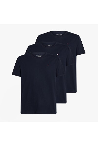 Tommy Hilfiger 3 Pack Signature Cotton Essentials Lounge T-Shirts - Navy Heather
