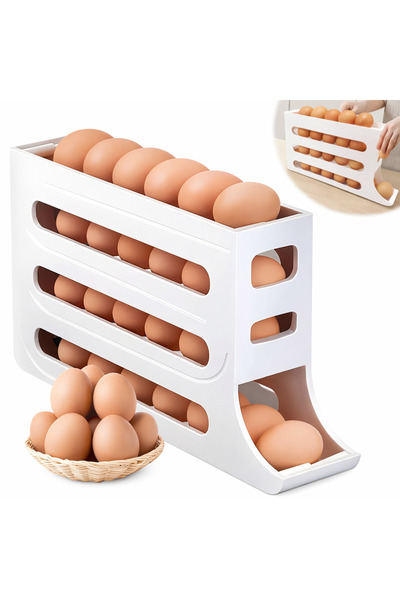 Microcase ABS Plastik Dolapiçi Yuvarlanır Tip Yumurta Organizer ve Standı AL5...